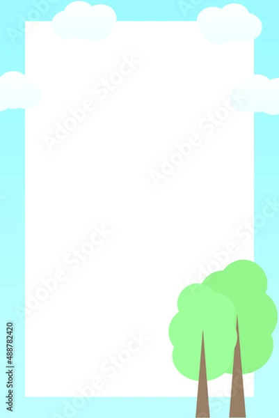 Obraz baby photo frame with clouds