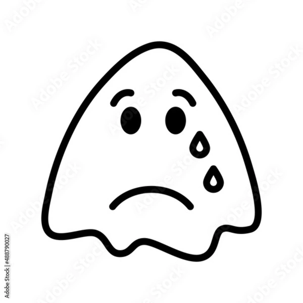 Fototapeta Emoticon flat line icon. Outline sign for mobile concept and web design, store
