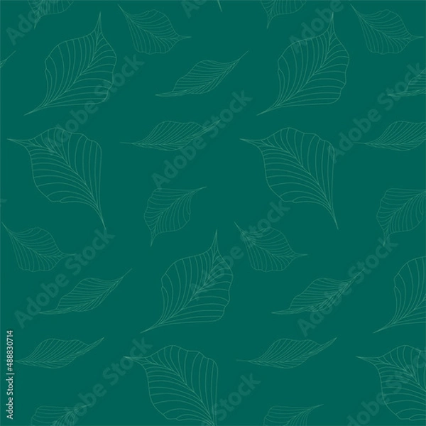 Fototapeta leaves beautiful background, great for wrapping paper, banner, textile, wallpaper. cartoon vector illustrations	
