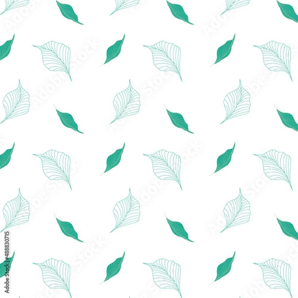 Fototapeta leaves beautiful background, great for wrapping paper, banner, textile, wallpaper. cartoon vector illustrations	