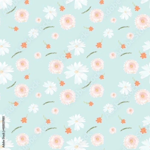 Fototapeta seamless pattern with flowers