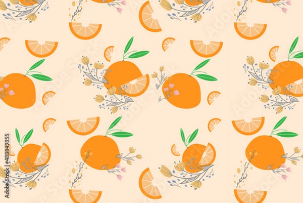 Fototapeta pattern with oranges