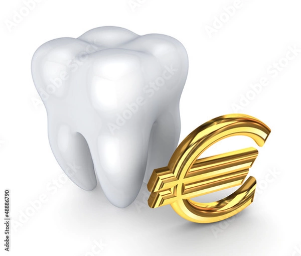 Obraz Tooth and symbol of Euro.