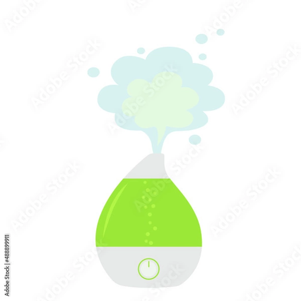 Obraz Vector illustration of a green humidifier for home in cartoon style.