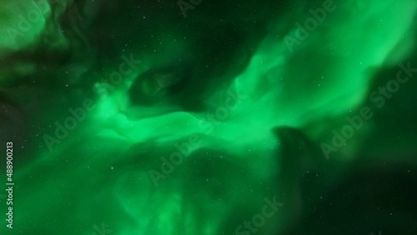 Fototapeta nebula gas cloud in deep outer space, science fiction illustrarion, colorful space background with stars 3d render