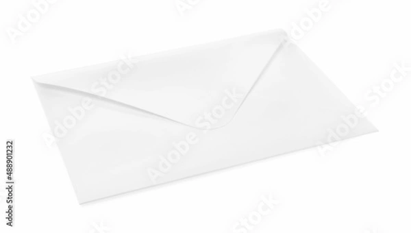 Fototapeta One simple paper envelope isolated on white