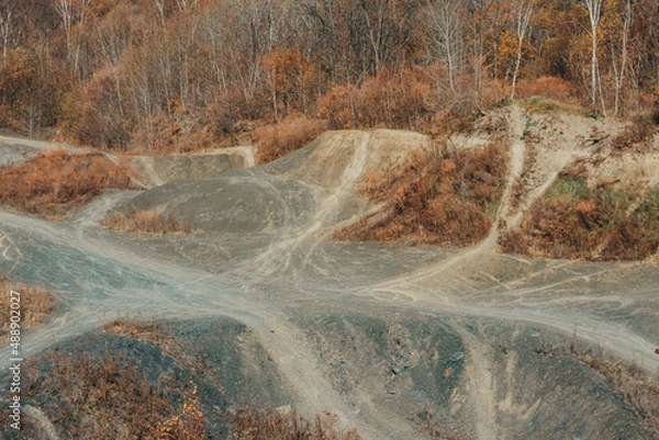 Fototapeta 
The mood is autumn. Nature. Hills and forest. Roads