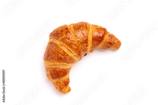 Obraz Delicious fresh croissant isolated on white background