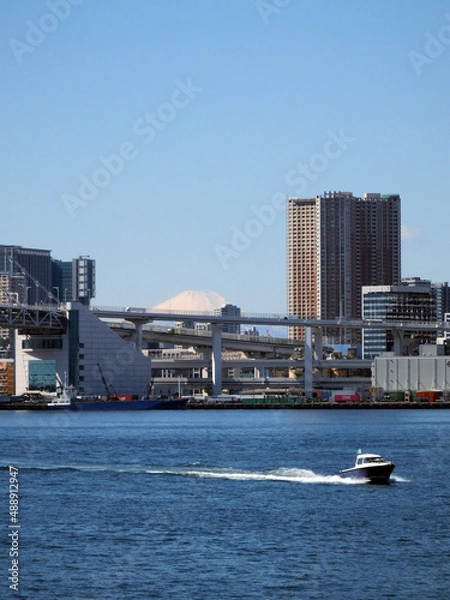 Obraz 東京から見える富士山　豊洲ぐるり公園