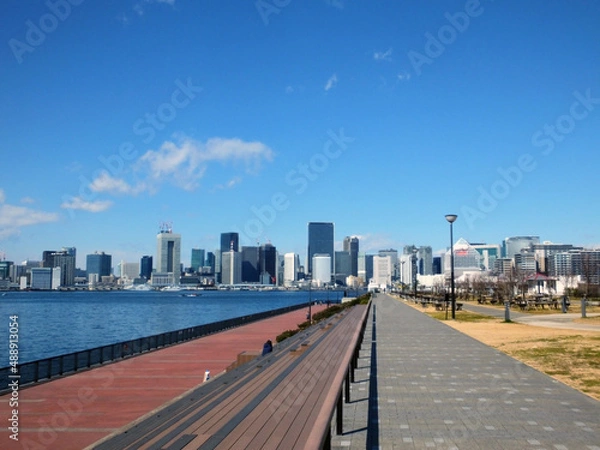 Obraz 豊洲ぐるり公園と水辺の風景　市場近く