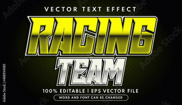 Obraz Racing team editable text effect