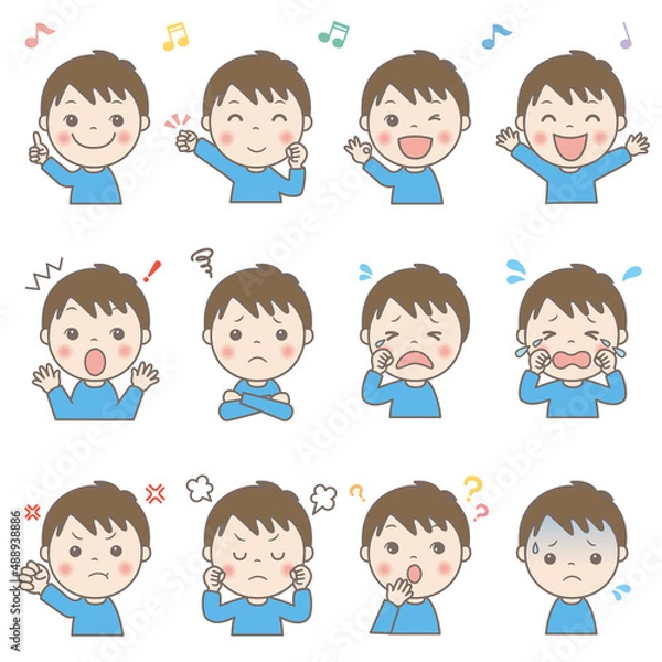 Fototapeta 男の子イラスト（上半身）