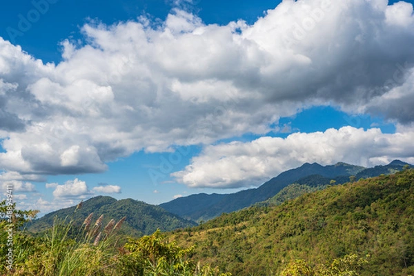 Fototapeta Beautiful road on the mountain in nan city thailand.Nan is a rural province in northern Thailand bordering Laos