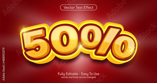 Obraz Creative 3d text 50% editable style effect template