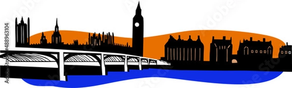 Obraz city skyline silhouette