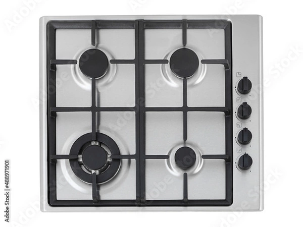 Fototapeta Gas stove top from top view