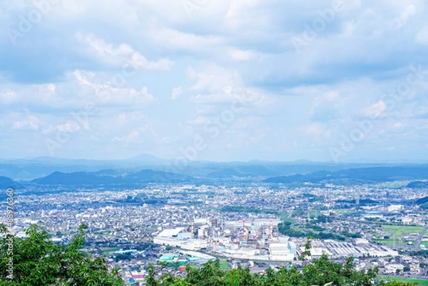 Obraz 鳩吹山山頂から見る可児市の街並み