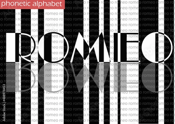 Fototapeta R (romeo) wallpaper background phonetic alphabet design for decoration	
