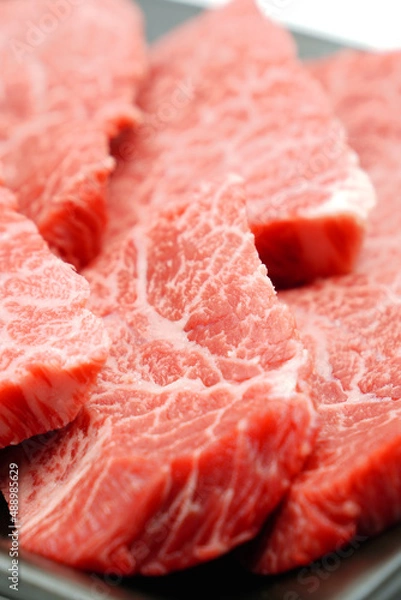 Fototapeta 焼肉用のミスジ（国産牛肉）