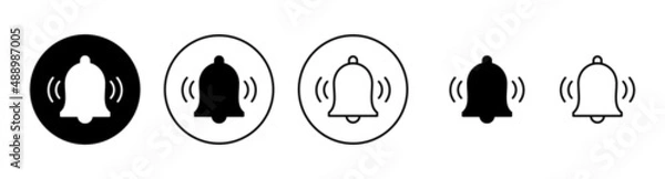 Fototapeta Bell Icons set. Notification sign and symbol for web site design