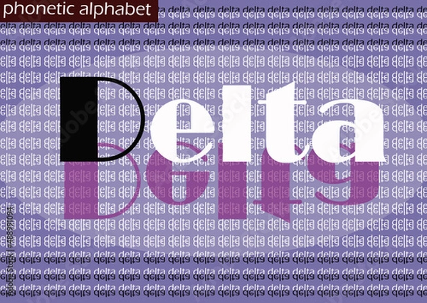 Fototapeta D (delta) wallpaper background phonetic alphabet design for decoration
