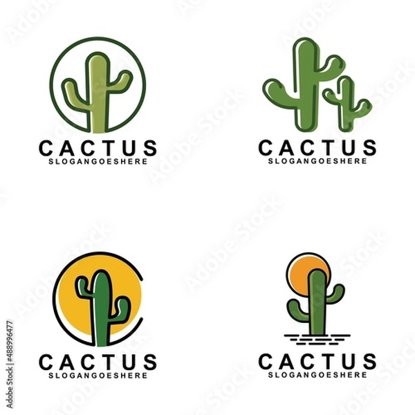 Fototapeta Cactus Logo Template Design Vector, Emblem, Design Concept, Creative Symbol, Icon