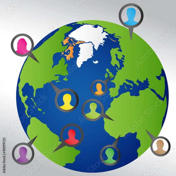 Obraz People locations in the world