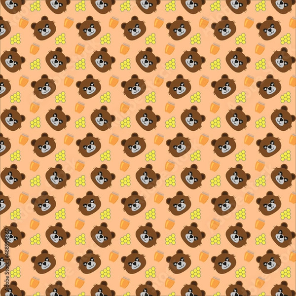 Fototapeta pattern bear with honey