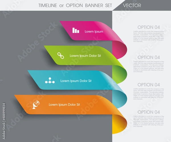Fototapeta Web Banners Design. Can be used for workflow layout, diagram, number options, step up options, web design, banner template, infographic, timeline.