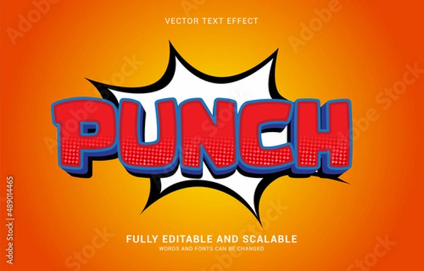 Obraz editable text effect, Punch style