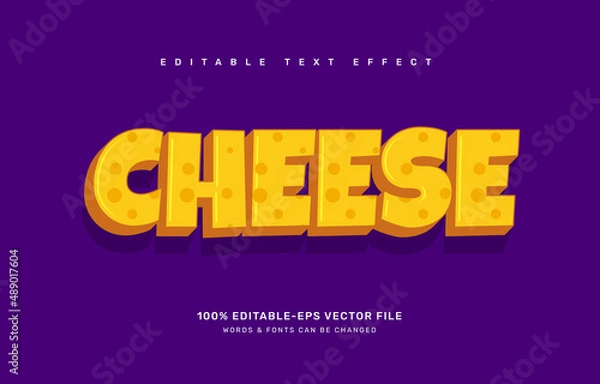 Fototapeta Cheese editable text effect template