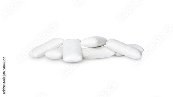 Obraz White gum pads isolated on a white background
