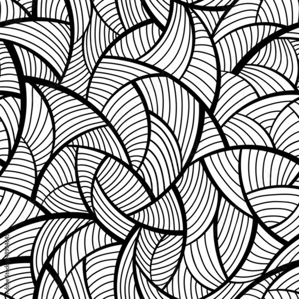 Fototapeta Abstract black and white seamless pattern.