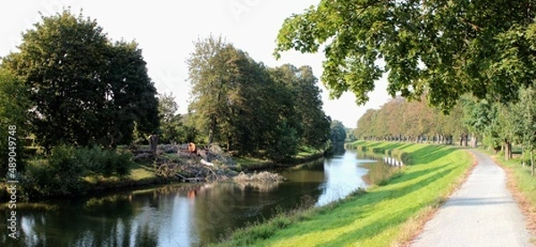 Obraz Summer walking across the river