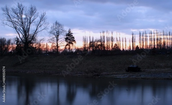 Obraz Sunset over river
