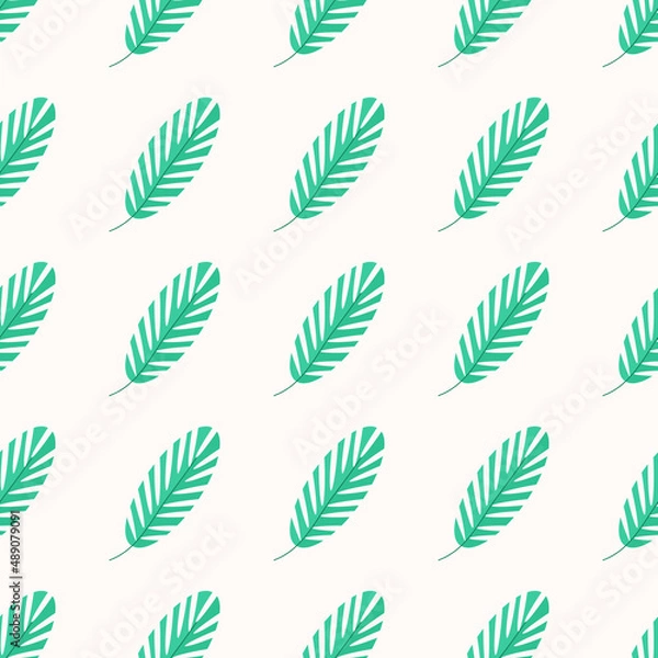 Fototapeta Green palm branch on a light background for web design