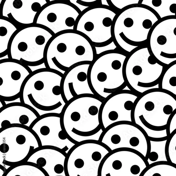 Fototapeta Smiling emoticons. Seamless pattern.