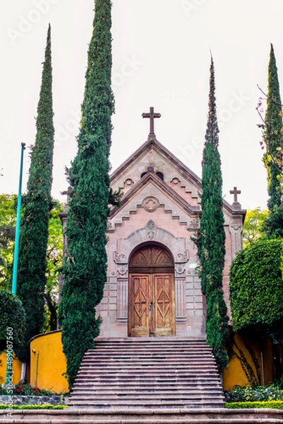 Fototapeta Execution Chapel, Hill of Bells, (Cerro de Las Campanas) in Queretaro Mexico. This is the place where in 1867 Maximillian the 1st of Mexico was executed by firing squad.