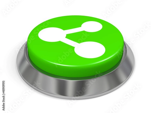 Obraz Green button with share sign