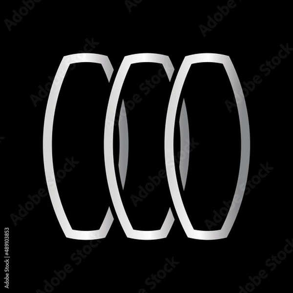 Obraz Three Iron Pillars Logo Design