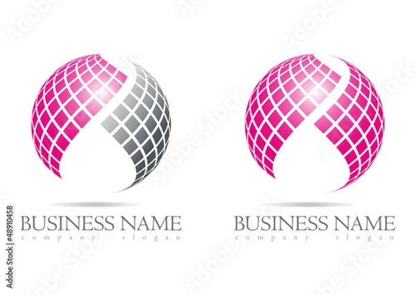 Obraz Business logo 3D pink sphere design