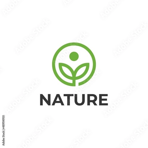 Obraz Eco nature leaf circle logo icon vector