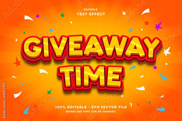 Obraz Giveaway time 3d editable text effect