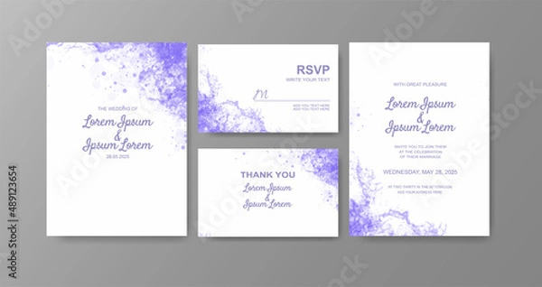 Obraz Wedding invitation with abstract watercolor background