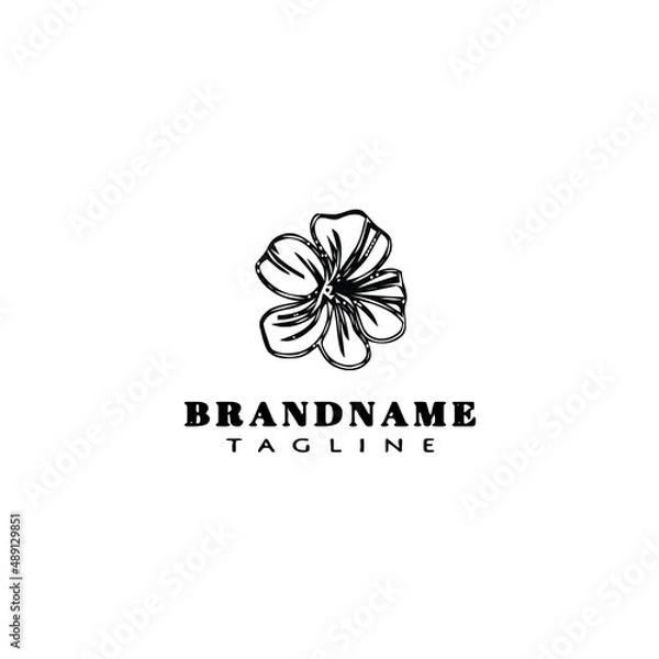 Obraz flower logo cartoon icon unique template black isolated vector illustration