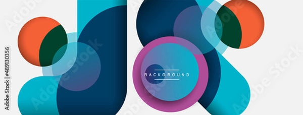 Fototapeta Creative geometric wallpaper. Minimal abstract background. Circles composition vector illustration for wallpaper banner background or landing page