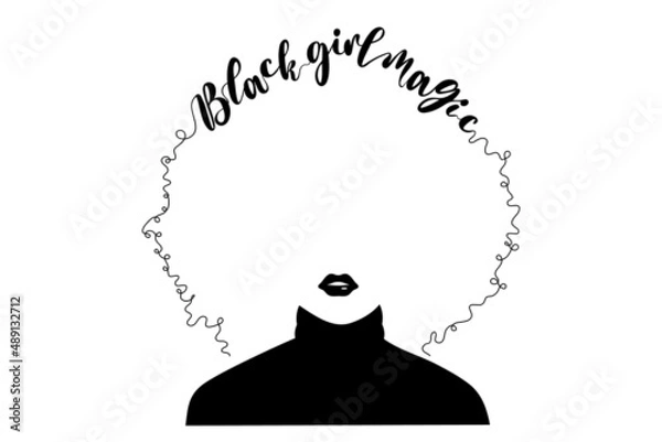 Fototapeta Black girl magic, black woman vector illustration.