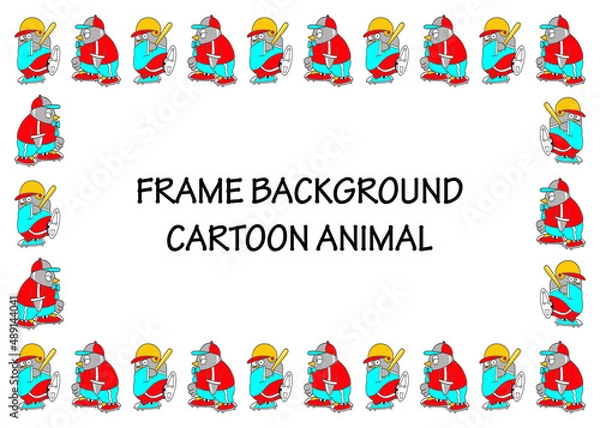 Obraz frame background cute animal concept vector editable