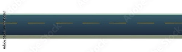 Fototapeta Good asphalt road. Side view. Quality modern empty highway. Suburban intercity pathway. Isolated on white background. Vector