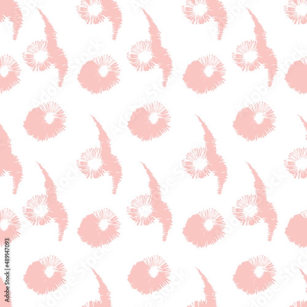 Obraz Vector seamless pattern with pink wavy stripes on white background
